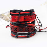 5pcs/lot Handmade Ethnic PU Leather Braided Bracelet Charming Male Pulsera Fashion Jewelry Accessories 2019 For Men Women