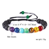 Vintage Beads Bracelet Seven Chakra Natural Stone Leather Women Handmade Jewelry Woven Bracelet & Bangles Fashion Accessory