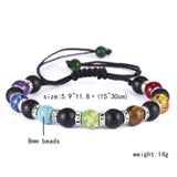 Vintage Beads Bracelet Seven Chakra Natural Stone Leather Women Handmade Jewelry Woven Bracelet & Bangles Fashion Accessory
